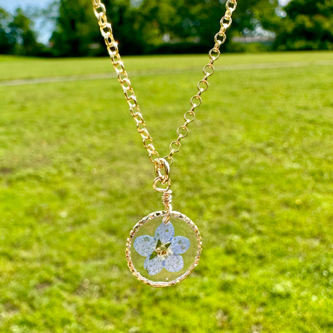 Forget Me Not Flower Necklace - BG 261