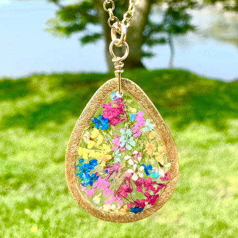 Botanical Garden Teardrop Necklace - BG 259