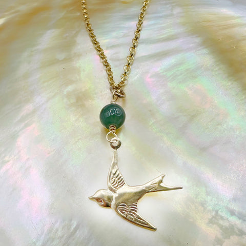 Soaring Jade Bird Necklace