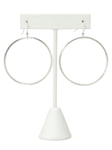 Silver 2" Eternity Circle Earrings