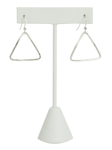 Silver Triangle Brushed Metal Earrings