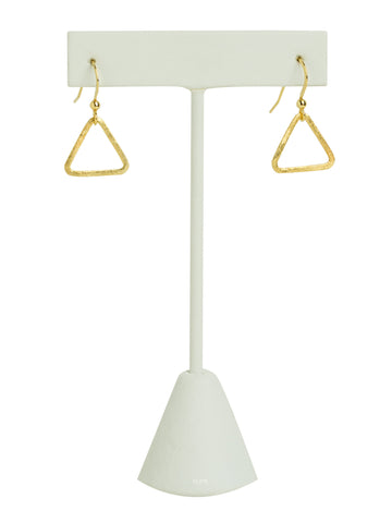 Tiny Gold Triangle Brushed Metal Earrings