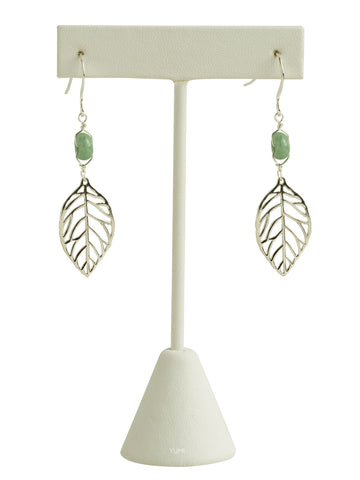 Elm Leaf / Jade Earrings