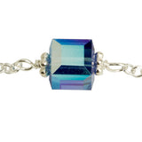 Sapphire Blue Crystal Cube Chain Bracelet