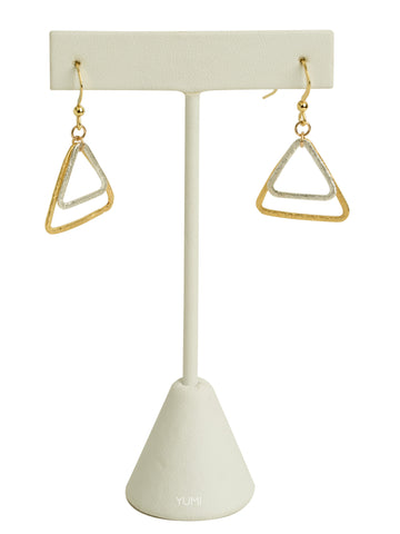 Silver + Gold Triangle Earrings