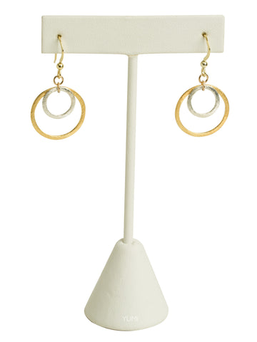 Silver + Gold Circle Earrings