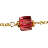 Paparadasha Peach Crystal Cube Chain Bracelet