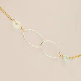 Mixed Metals Double Loops Jade Anklet