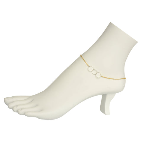 Triple Silver Circle Anklet
