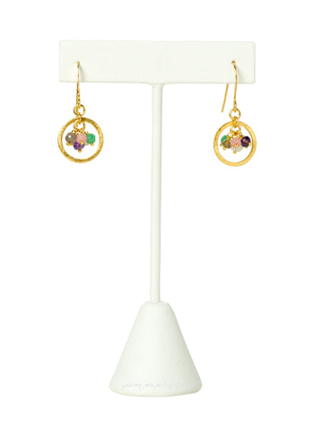Bursting Color Gemstone Eternity Earrings
