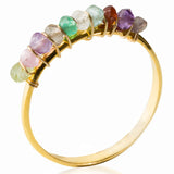 Silver Multi-Colored Gemstone Ring