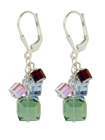 Burano Swarovski Crystal Cube Earrings
