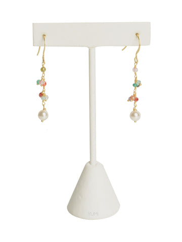 Multi Gemstone Charm Earrings