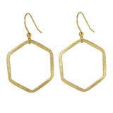Gold Hexagon Earrings