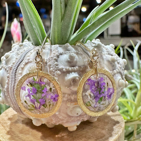 Purple Botanical Garden Earrings - BG96