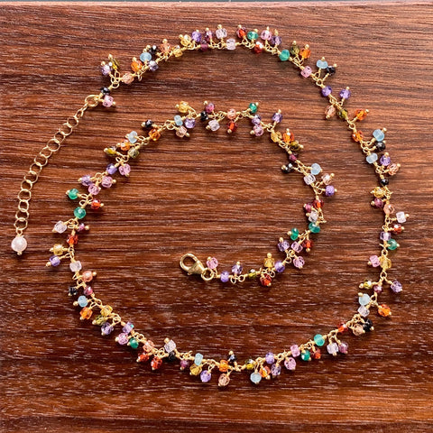 Natural Semi-Precious Gemstone Charm Necklace