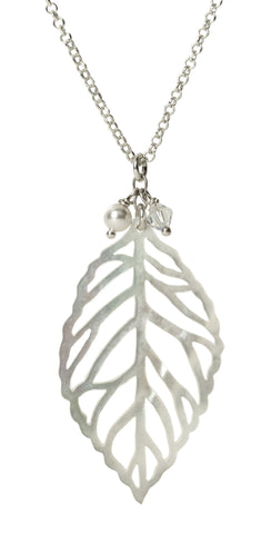Mother of Pearl Leaf Necklace