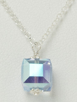 Blue cube necklace discount