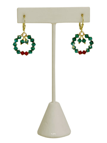 Holiday Wreath Crystal Earrings