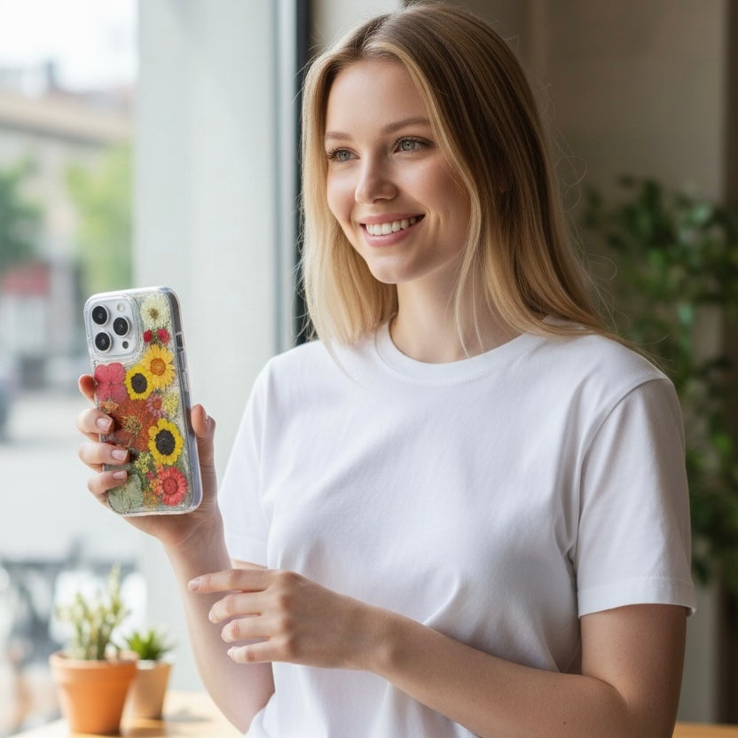 iPhone 16 Pro Flower Phone Case - BG 415