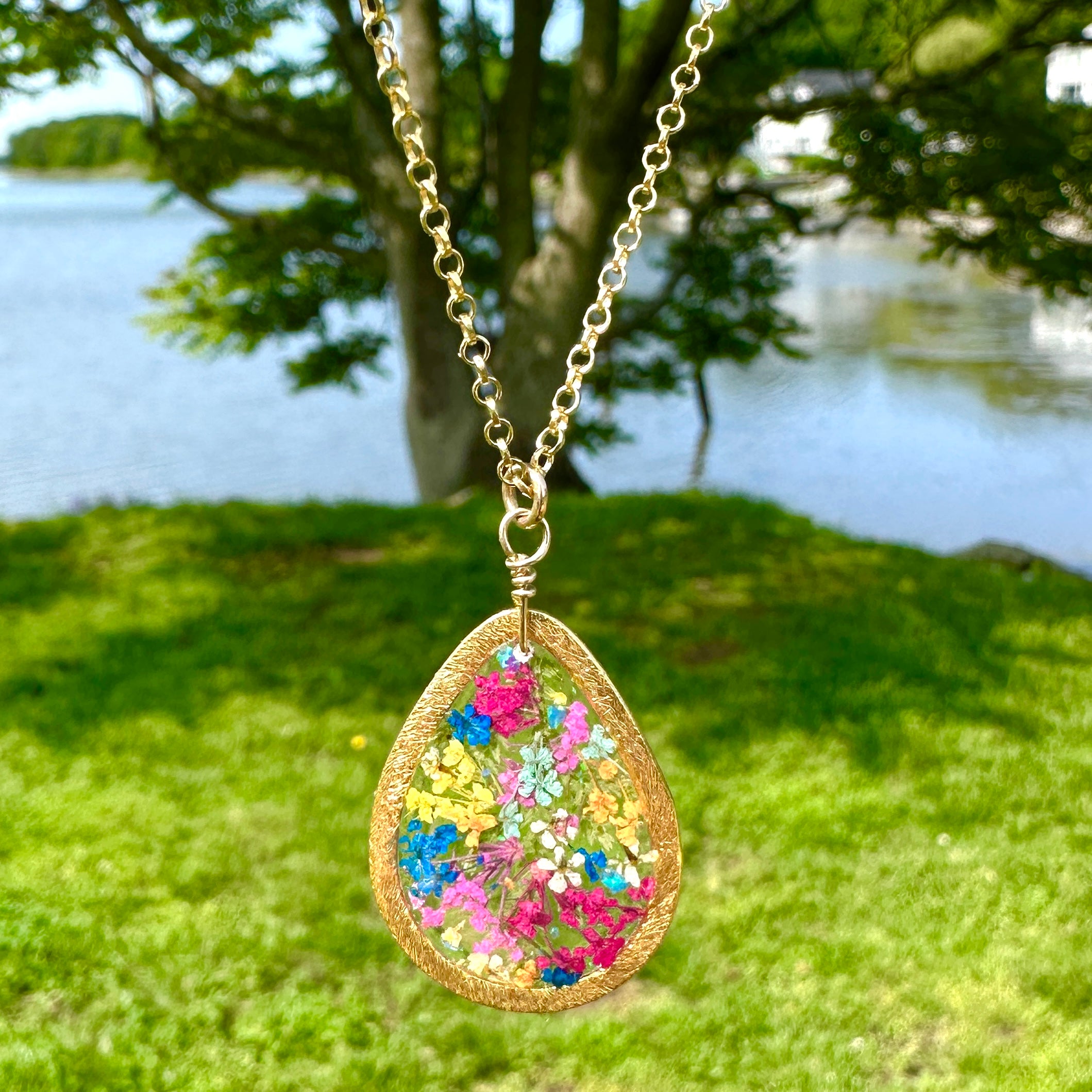 Botanical Garden Teardrop Necklace - BG 259