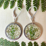 White Botanical Flowers Earrings - BG 142