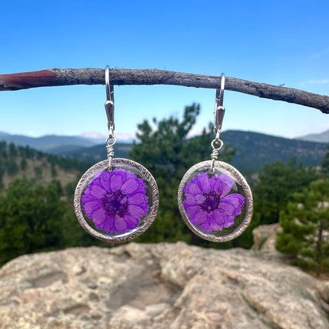 Purple Wildflower Earrings - BG 272