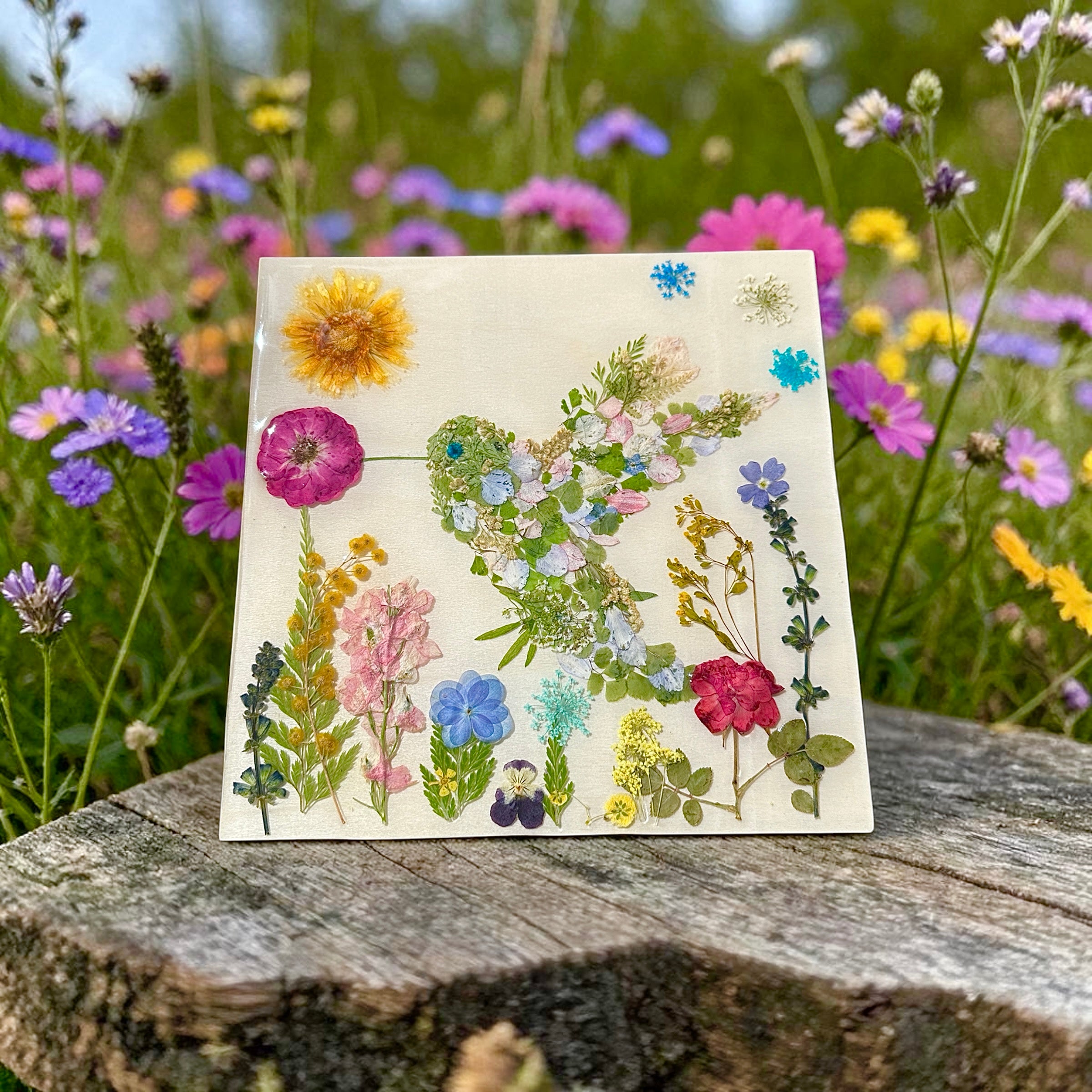 Hummingbird Flower Art - BG 386