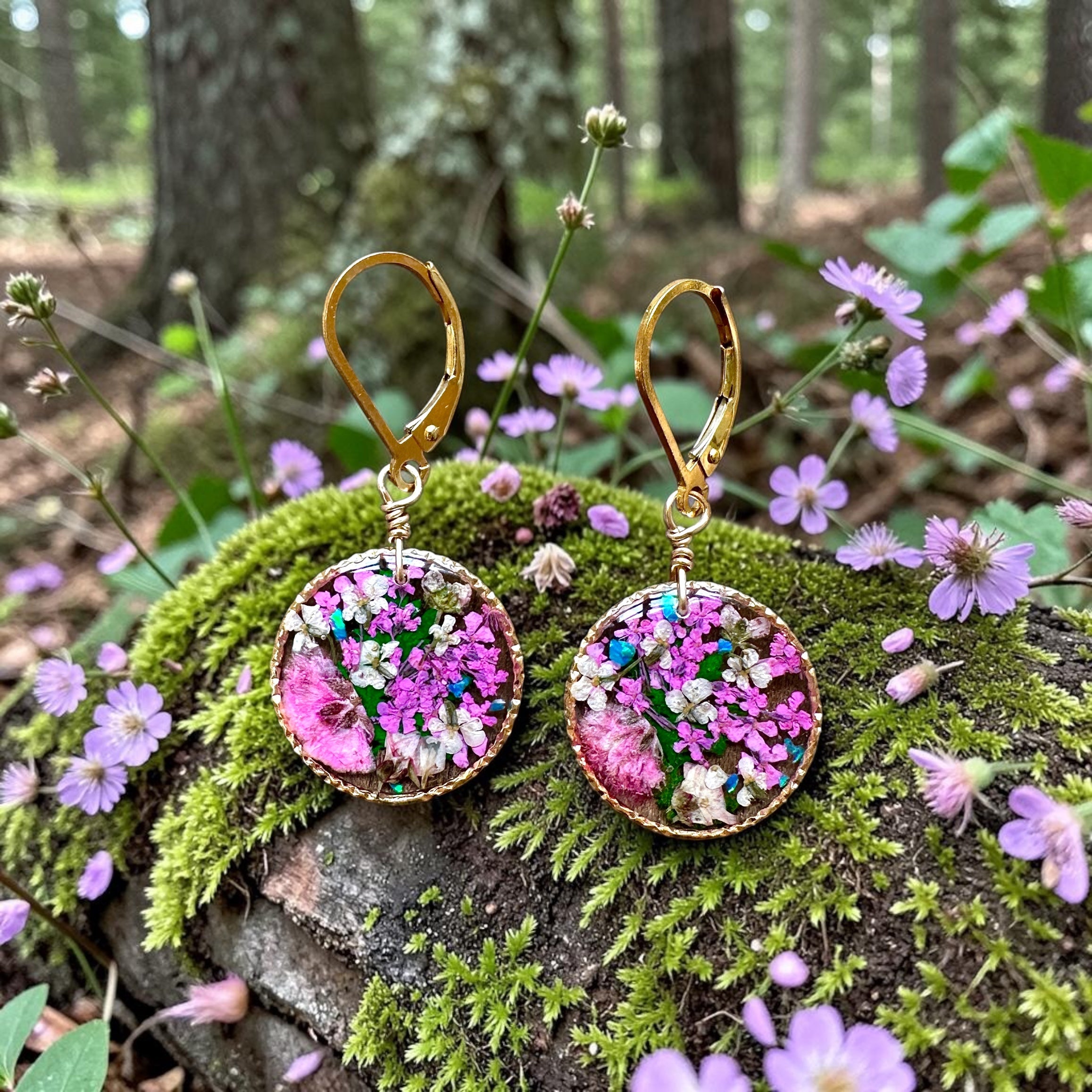 Pink Botanical Garden Earrings - BG 398