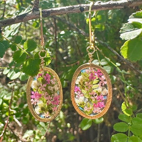 Pink Botanical Garden Earrings - BG 275