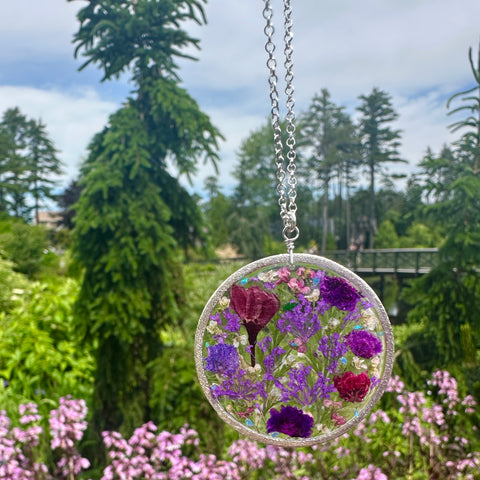 Purple Botanical Garden Necklace - BG 269