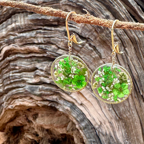 Green Botanical Garden Earrings - BG 137