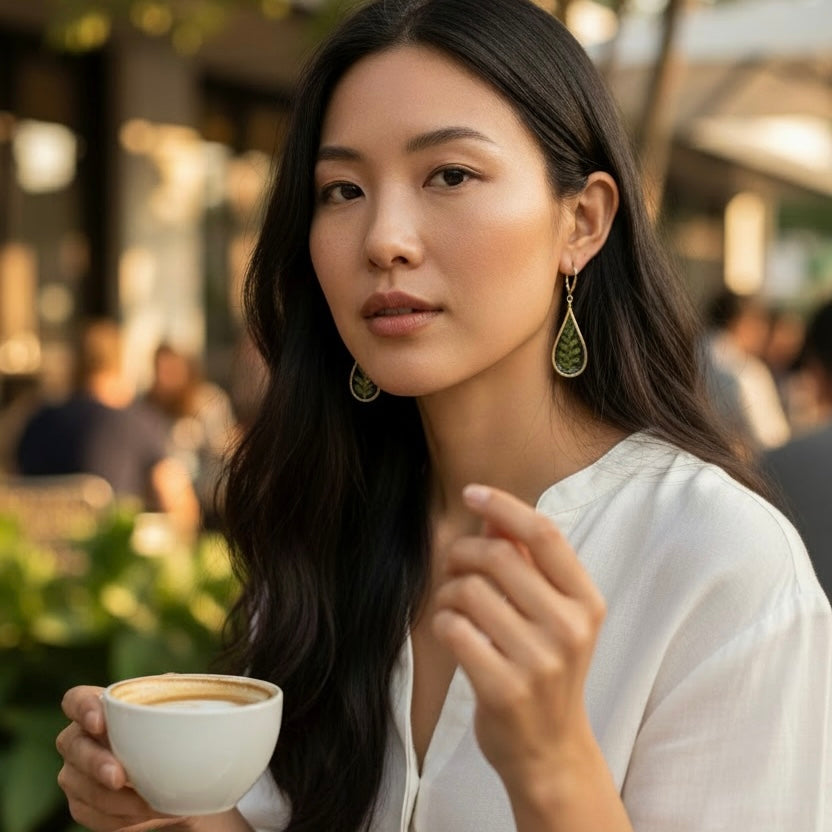 Natural Fern Earrings - BG 305