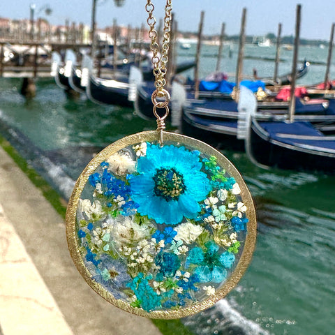 Blue Botanical Garden Necklace - BG 266