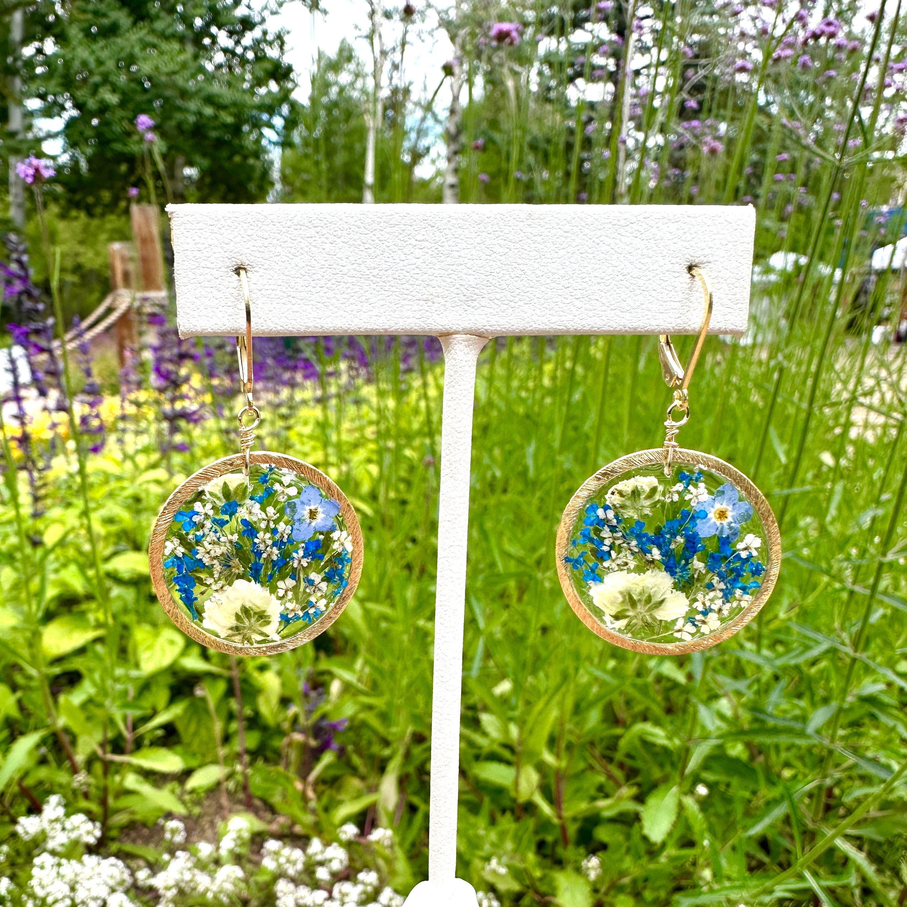 Blue Botanical Garden Earrings - BG 271