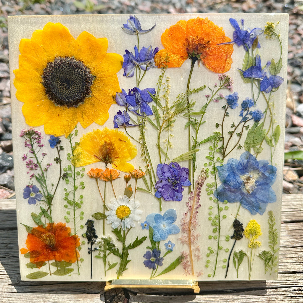 Purple and Yellow Botanical Garden Art - BG 284
