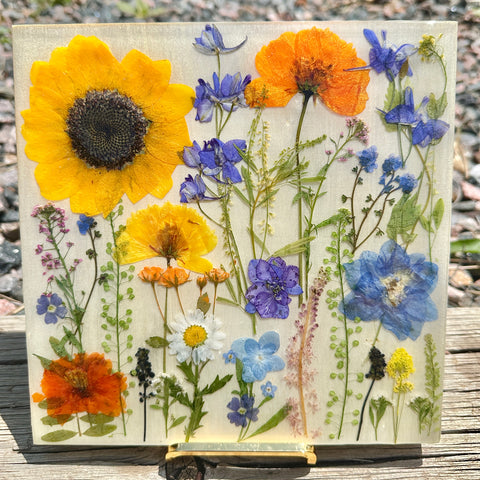 Purple and Yellow Botanical Garden Art - BG 284
