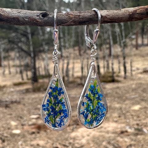 Blue Botanical Garden Earrings - BG 246
