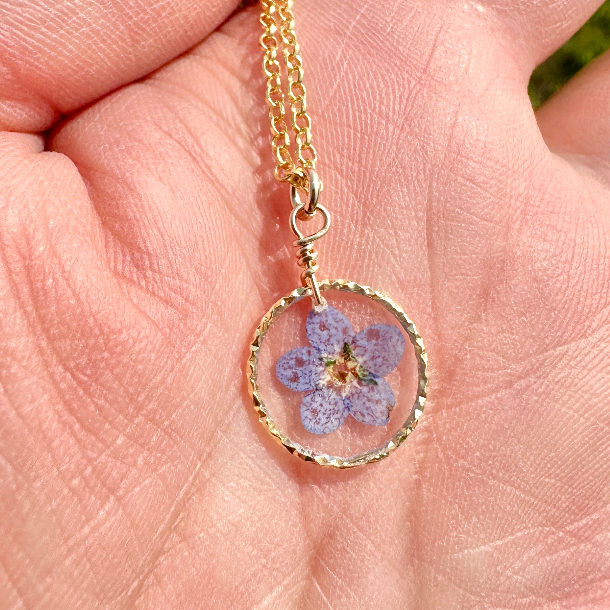 Forget Me Not Flower Necklace - BG 261