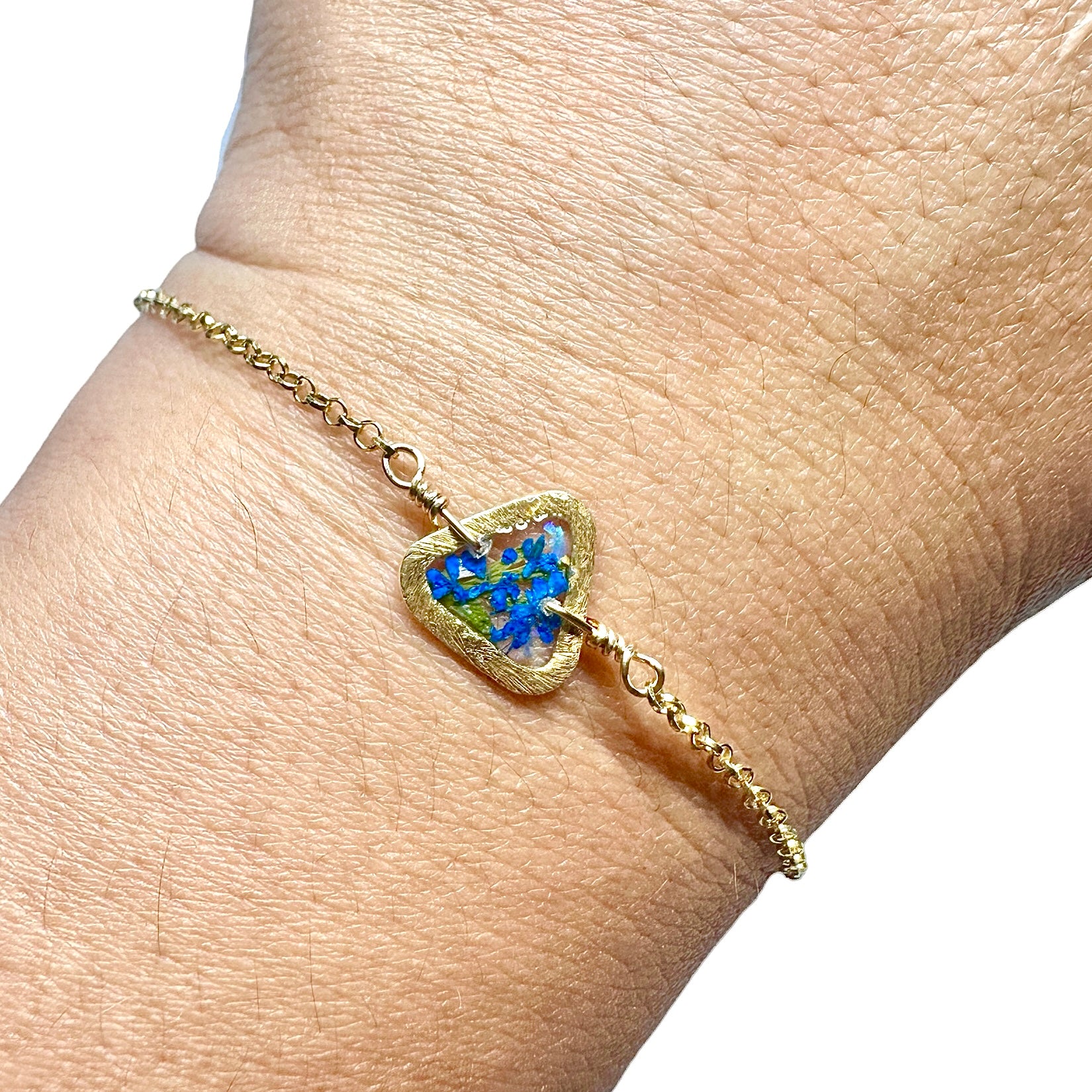 Triangle Blue Flower Bracelet - BG 289