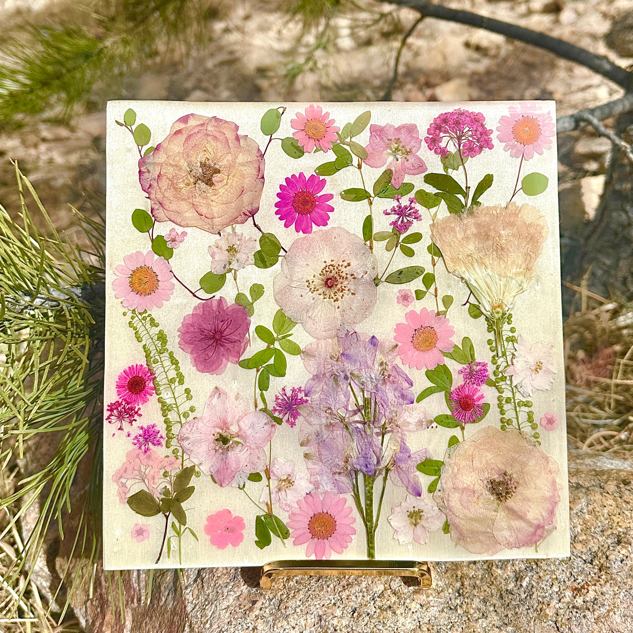 Pink Botanical Garden Art - BG 356