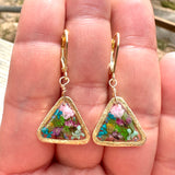 Triangle Botanical Garden Earrings - BG 247