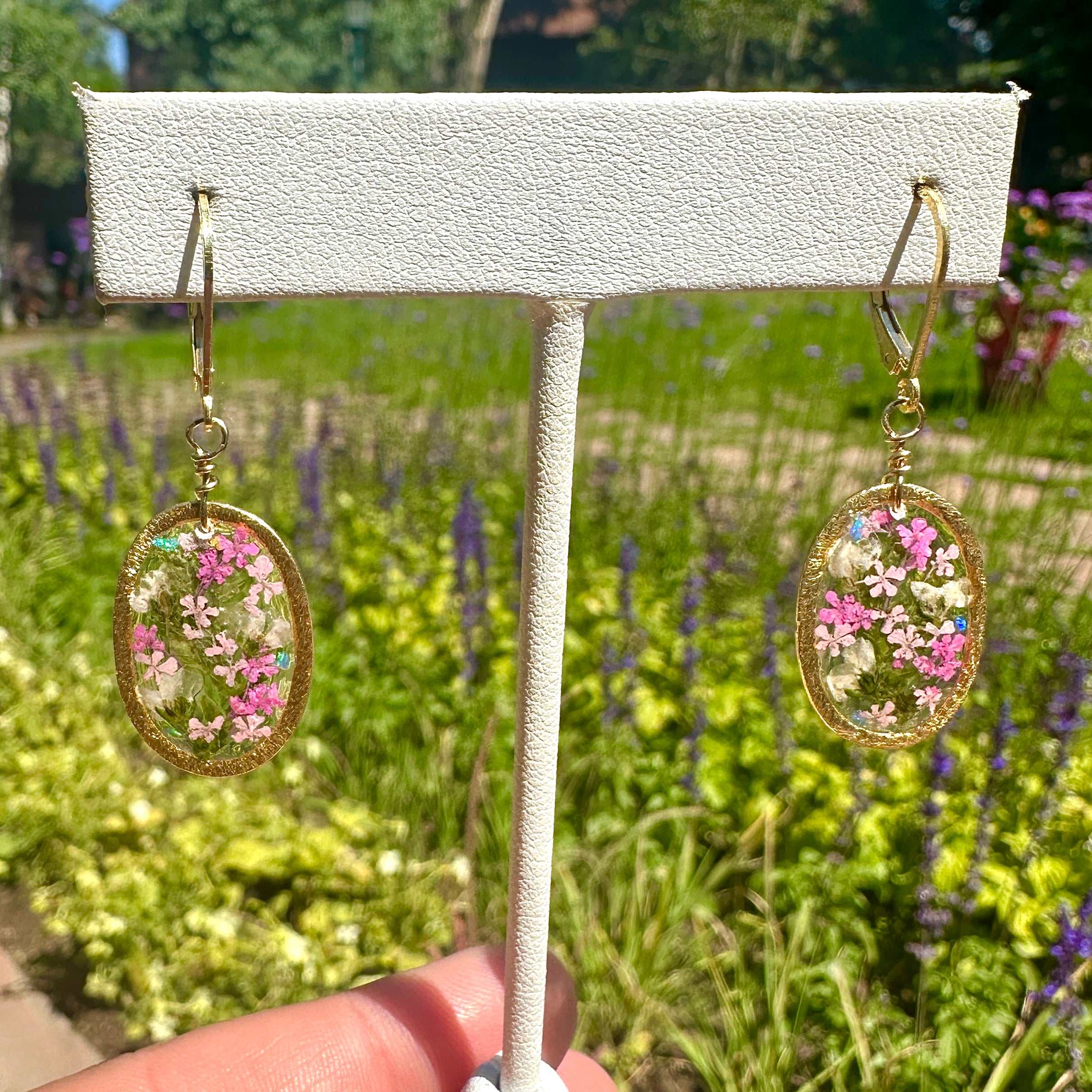 Pink Botanical Garden Earrings - BG 275
