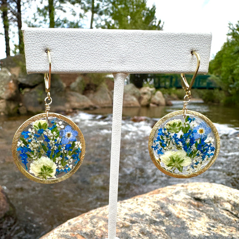 Blue Botanical Garden Earrings - BG 271