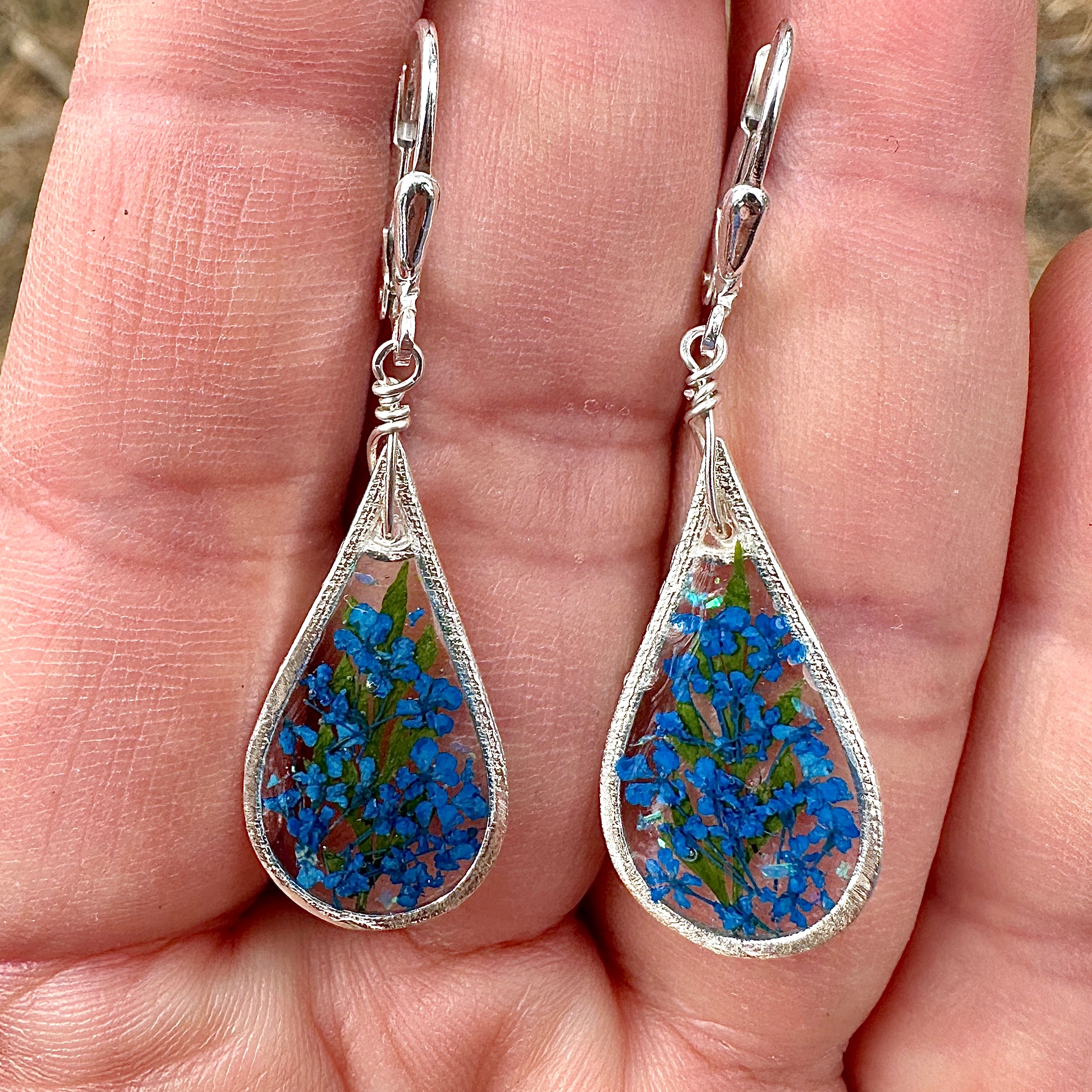 Blue Botanical Garden Earrings - BG 246