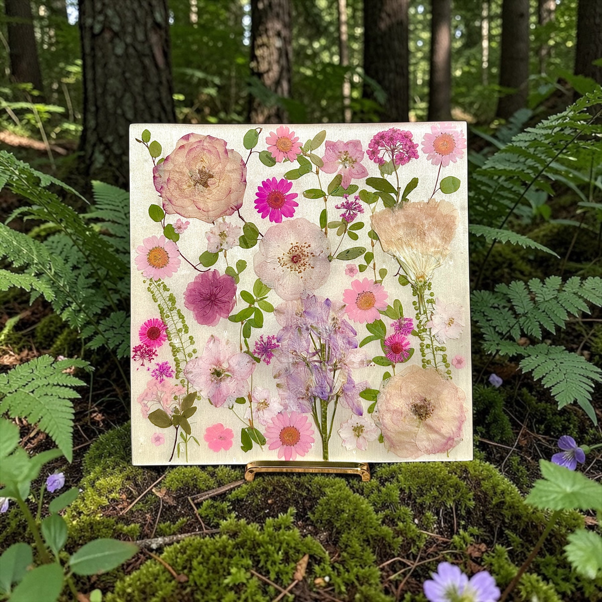 Pink Botanical Garden Art - BG 356