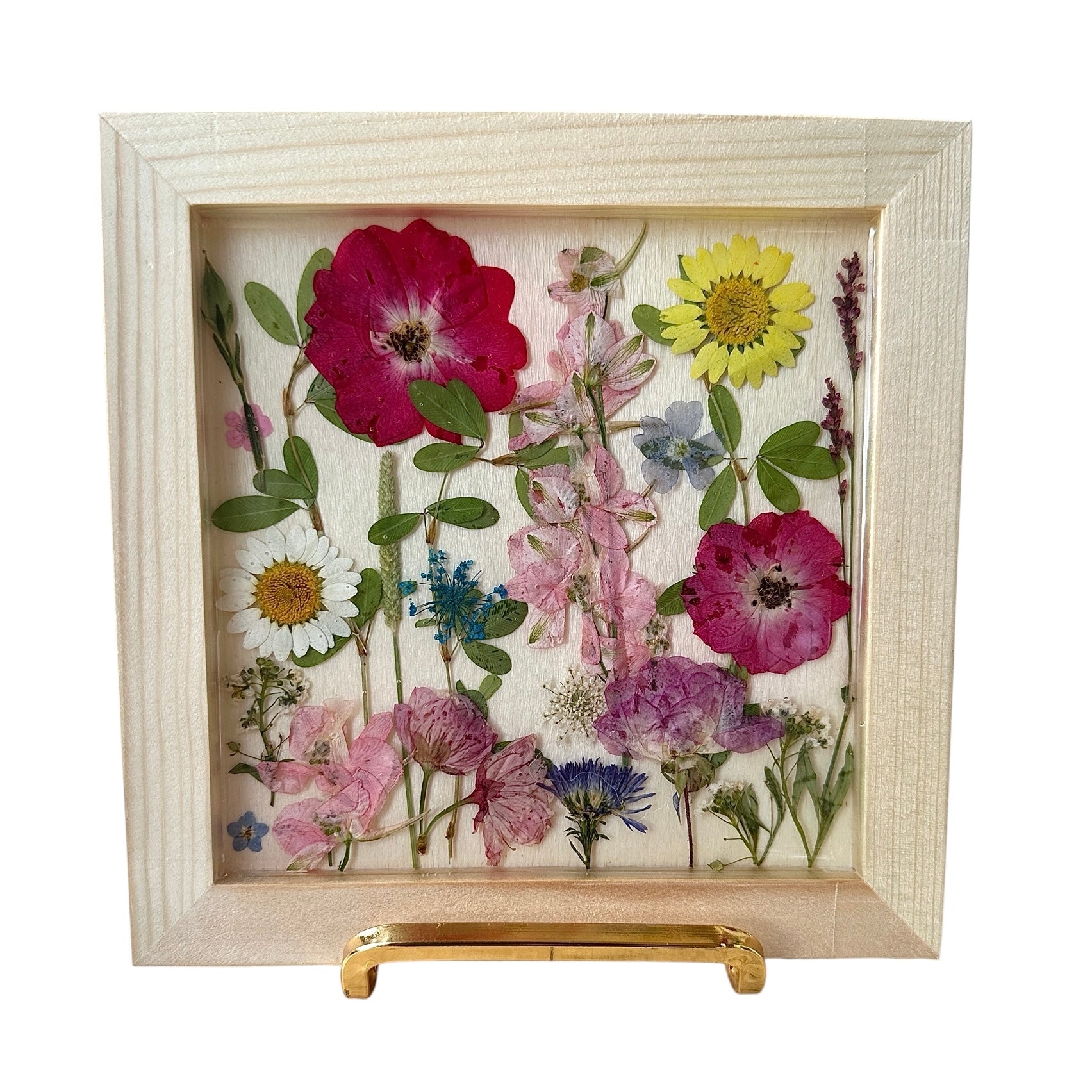 Real Pressed Flower Art 6×6 - BG 357