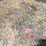 Garden of Pink Flowers Necklace - BG 116