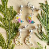 Botanical Garden Moon Earrings - BG 108