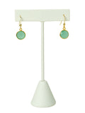 Chalcedony Bezel Drop Earrings